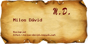 Milos Dávid névjegykártya